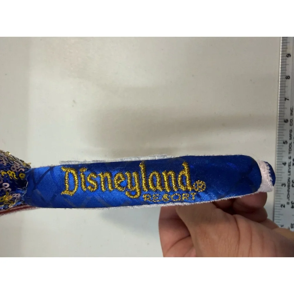 Disney Parks Minnie Mouse Ears Headband Blue Pink Gold Sequin Leopard‎ Print Bow
